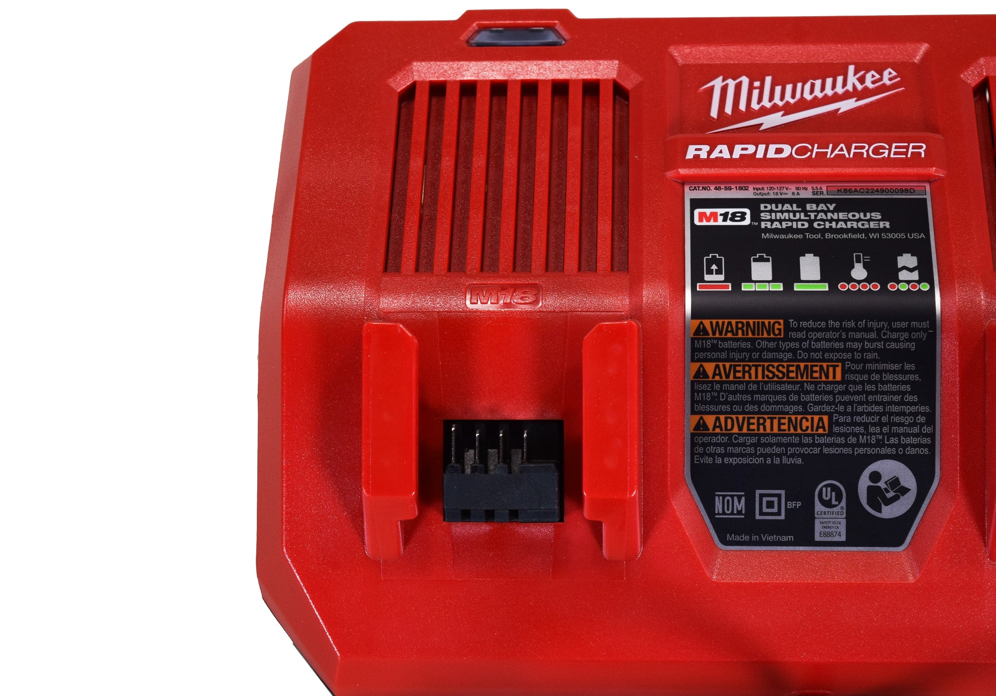 Milwaukee 48-59-1802 M18 Dual Bay Simultaneous Rapid Charger