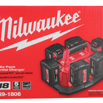 Milwaukee 48-59-1806 M18 Six Pack Sequential Charger
