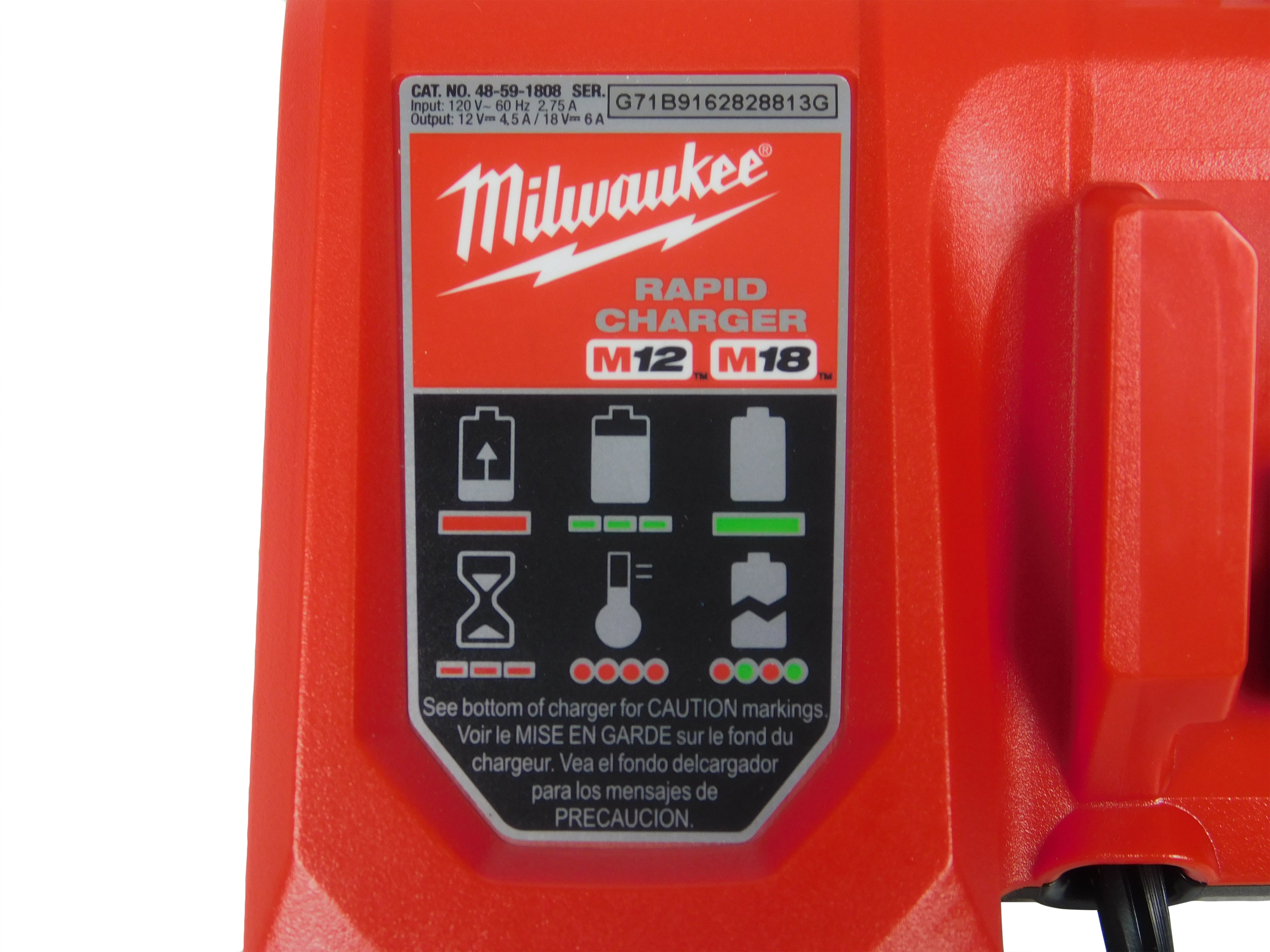 Milwaukee 48-59-1808 M18/M12 Lithium-Ion Battery Rapid Charger
