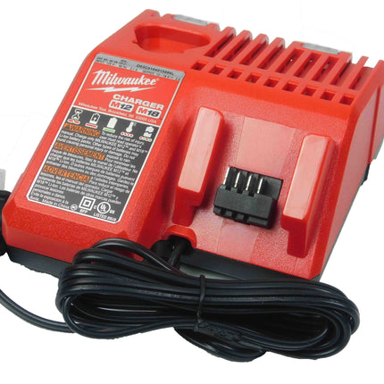 Milwaukee M12 & M18 Multi-Voltage Lithium-Ion Battery Charger – Fast Charging System for Milwaukee M12 and M18 REDLITHIUM Batteries, Compact Design, Compatible with All M12/M18 Tools
