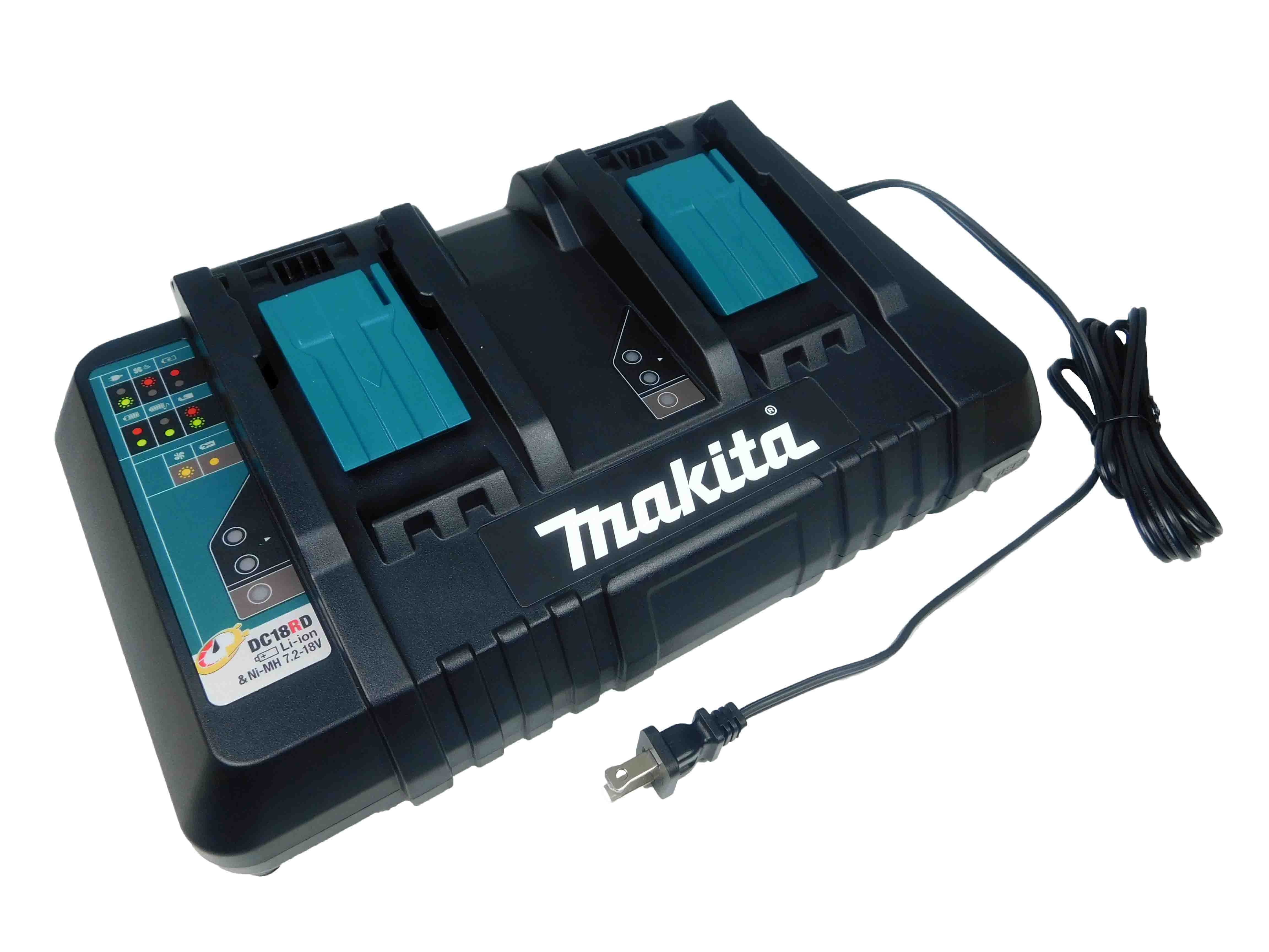 Makita DC18RD 18V Lithium-Ion Dual Port Rapid Optimum Charger with USB Port