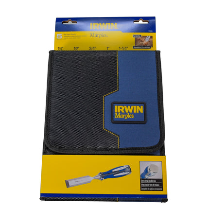 IRWIN 1819363 Marples Chisel Set with Wallet, High-Impact, 5-Piece