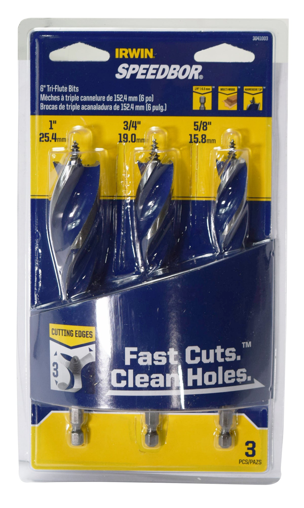 Irwin Tools 3041003 3-Piece SpeedBor Maw Woodboring Drill Bit Set