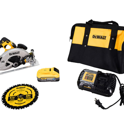 DeWalt DCS570H1 20V Cordless Brushless 7 1/4" Circular Saw Kit with 5.0Ah Battery and Charger