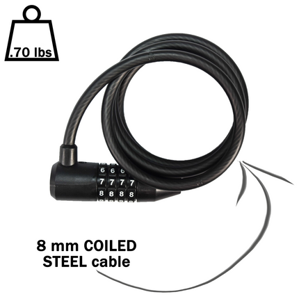 Kryptonite KryptoFlex 815 Combination Cable Bike Lock - 5 ft. Long, 5/8" Diameter Cable for Bicycles; E-Bikes; Scooters (005209)