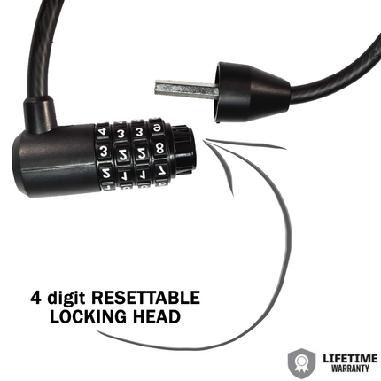 Kryptonite KryptoFlex 815 Combination Cable Bike Lock - 5 ft. Long, 5/8" Diameter Cable for Bicycles; E-Bikes; Scooters (005209)