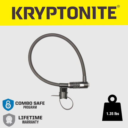 Kryptonite KryptoFlex 815 Combination Cable Bike Lock - 5 ft. Long, 5/8" Diameter Cable for Bicycles; E-Bikes; Scooters (005209)