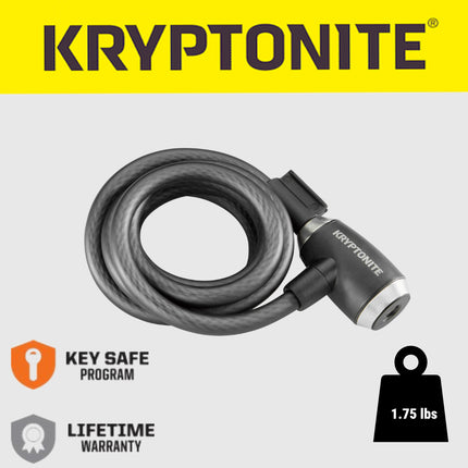 Kryptonite KryptoFlex 1218 Combination Cable Bike Lock - 6 ft. Long, 1/2" Diameter Cable for Bicycles; E-Bikes; Scooters (005223)