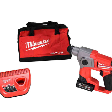 Milwaukee 2416-21XC M12 FUEL 12V Lithium-Ion Brushless Cordless 5/8 in. SDS-Plus Rotary Hammer Kit with One 4.0Ah Battery and Bag