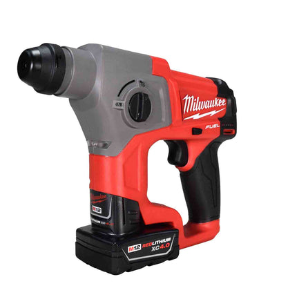 Milwaukee 2416-21XC M12 FUEL 12V Lithium-Ion Brushless Cordless 5/8 in. SDS-Plus Rotary Hammer Kit with One 4.0Ah Battery and Bag
