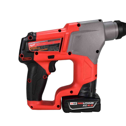 Milwaukee 2416-21XC M12 FUEL 12V Lithium-Ion Brushless Cordless 5/8 in. SDS-Plus Rotary Hammer Kit with One 4.0Ah Battery and Bag
