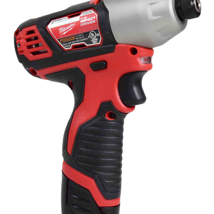 Milwaukee 2494-22 M12 Cordless Combination 3/8" Drill / Driver and 1/4" Hex Impact Driver Dual Power Tool Kit (2 Lithium Ion Batteries, Charger, and Bag Included)