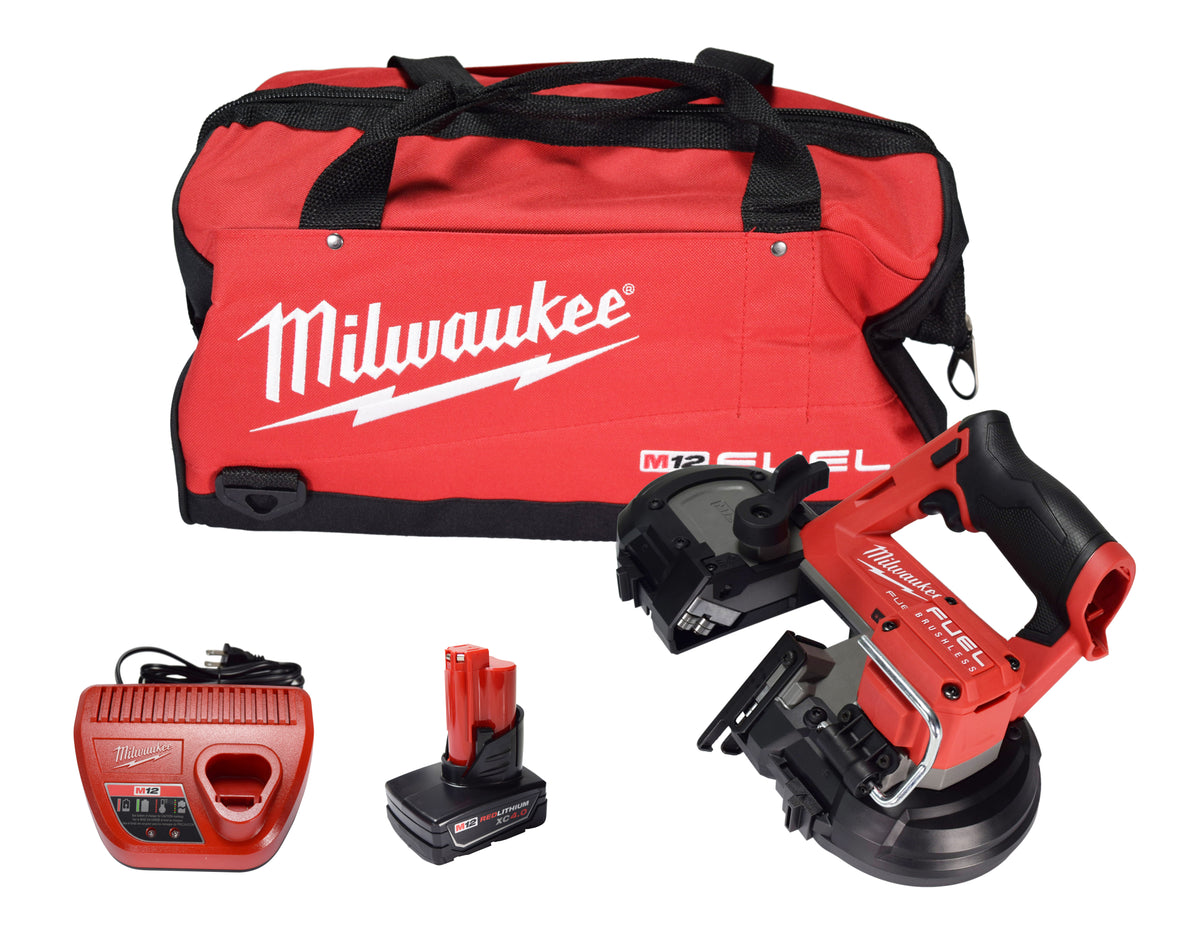 Milwaukee 2529-21XC M12 FUEL 12-Volt Lithium-Ion Cordless Compact Band Saw XC Kit with One 4.0 Ah Battery, Charger and Bag