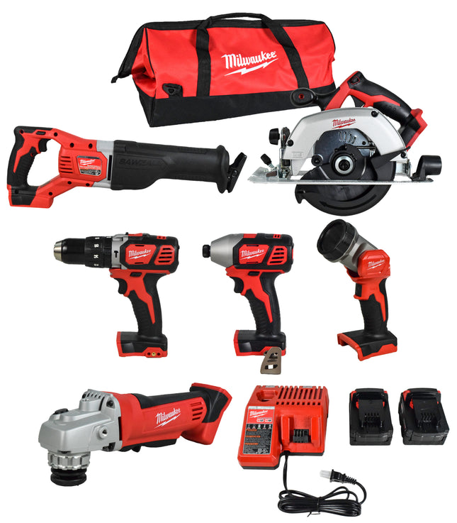 Milwaukee 2696-26 M18 Cordless LITHIUM-ION 6-Tool Combo Kit