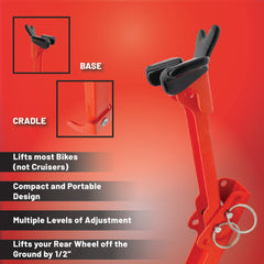 Tirox Snapjack V2 Motorcycle Compact Portable Jack Stand Kickstand with Durable Metallic Finish