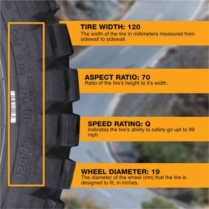 Continental TKC 80 120/70-19 & 170/60B17 M/C Tires w/ Keychain (2 Pack), Dual Sport Adventure Tire, Tubeless Blackwall, On/Off-Road, Open block tread design, Mud and Snow Rating