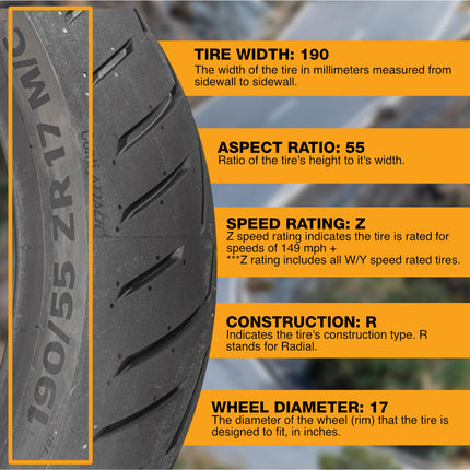 CONTI ROAD ATTACK 4 190/55ZR17 M/M/C (75W) TL CRA4 REAR TIRE