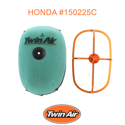 Twin Air PowerFlow Kit for Honda CRF450R CRF450RX 2017–2020 CRF250R CRF250RX 2018–2021 – Includes Pre-Oiled Filter & Cage – OEM Replacement 17213-MKE-A00 – Off-Road Use – Part# 150225C