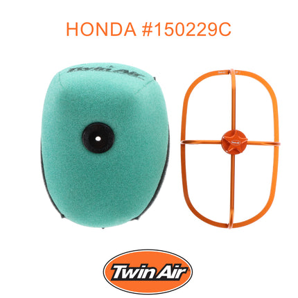 Twin Air PowerFlow Kit for Honda CRF250R CRF250RX 2020–2021 – Includes Pre-Oiled Filter & Cage – OEM Replacement 17213-MKE-A00 – Off-Road Use – Part# 150229C