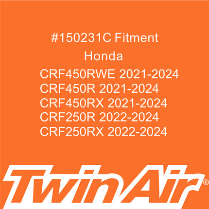 Twin Air PowerFlow Air Filter Kit for Honda Dirt Bikes – Fits CRF450R (2021) – Complete High-Performance Intake System with Cage and Flange(OEM Part # 17213-MKZ-J01)