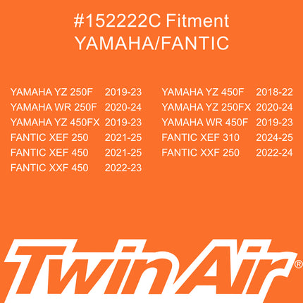 Twin Air PowerFlow Kit for Yamaha YZ250F YZ250FX WR250F 2019–2023 – Includes Pre-Oiled Filter & Cage – OEM Replacement 17190-K95-A21 – Off-Road Use – Part# 152222C