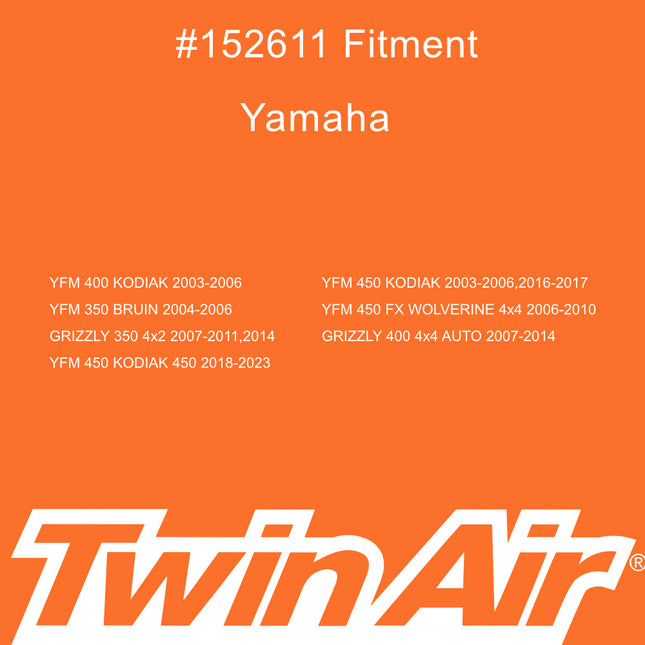 Twin Air Dual Stage Air Filter for Yamaha- Fits Grizzly 350/450 (07-14), Kodiak 450 (03-06/16-20), Wolverine 450 (06-10), Grizzly 400 (07-08), Kodiak 400 (03-06) – ATV Filter (OEM Part # 5UHE44511000)