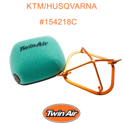 Twin Air PowerFlow Kit KTM / Husqvarna 4-Stroke (incl. Air Filter (FR), Aluminum Cage) - fits (Various Models) - Engine Protection for Off-Road Motorcycles (MX) (OEM Part # 790.06.015.000)