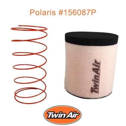Twin Air Foam Air Filter + Spring for Polaris ACE 570 (15-17), 570 Ranger/Crew (15-25), 500 ACE/Ranger (17-22), 325 ACE (15-16), 325 Ranger ETX (16) (w/Rub - Dia 63mm) - UTV's (OEM Part # 7082037)