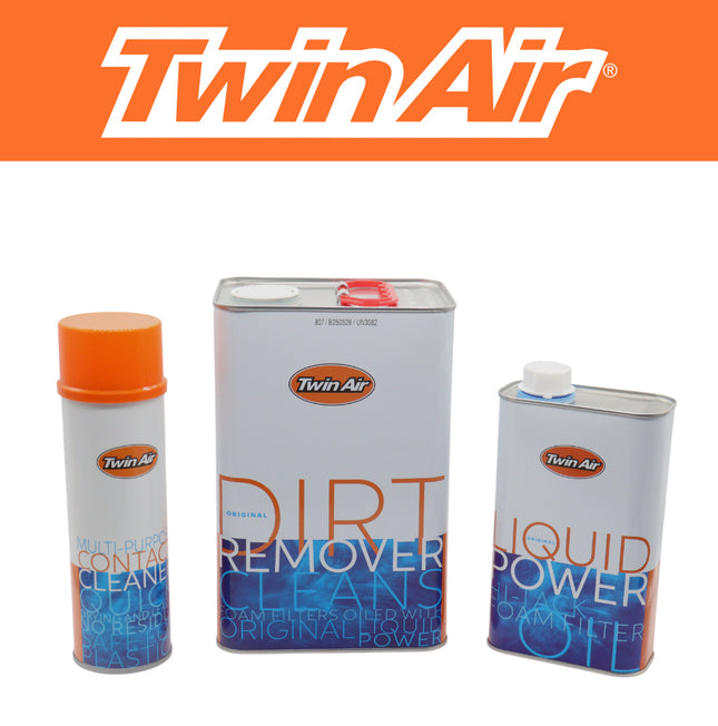 Twin Air Standard Maintenance Kit: Professional-Grade Air Filter Care Solution- Liquid Power Oil/Dirt Remover Cleaner/Cleaning & Oiling Tubs/Contact Cleaner-Essential for MX & Off-Road Performance