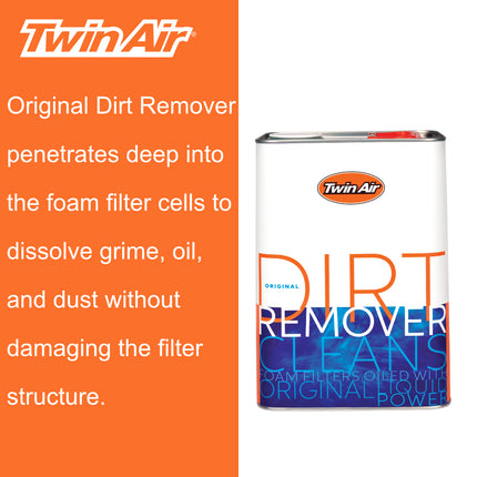 Twin Air Liquid Dirt Remover - Air Filter Cleaner for Foam Filters (4 Liter Jug) - Non-Toxic, Biodegradable Formula Removes Oil, Dirt & Grime from Motocross, ATV & Dirt Bike Filters