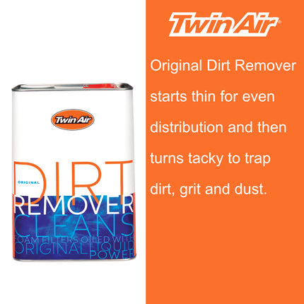Twin Air Liquid Dirt Remover - Air Filter Cleaner for Foam Filters (4 Liter Jug) - Non-Toxic, Biodegradable Formula Removes Oil, Dirt & Grime from Motocross, ATV & Dirt Bike Filters