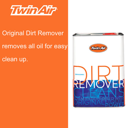Twin Air Liquid Dirt Remover - Air Filter Cleaner for Foam Filters (4 Liter Jug) - Non-Toxic, Biodegradable Formula Removes Oil, Dirt & Grime from Motocross, ATV & Dirt Bike Filters