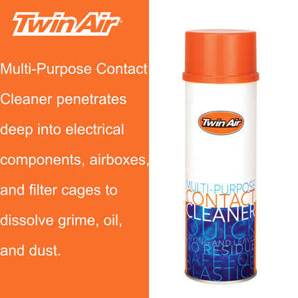 Twin Air Contact Cleaner Spray - 4 oz (500ml) Fast-Drying Non-Residue Formula for Cleaning Electrical Contacts, Switches, Terminals & Connectors on Motocross Bikes, Dirt Bikes, ATVs & UTVs