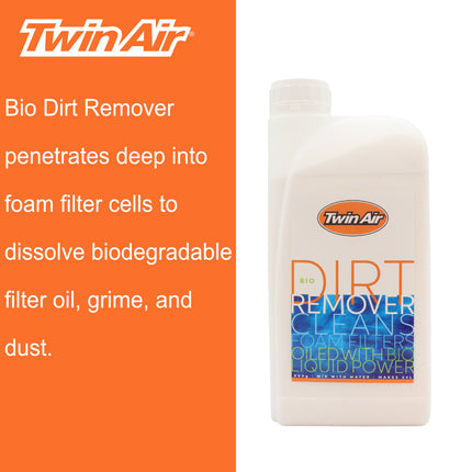 Twin Air Bio Dirt Remover - 900 Gram Biodegradable Foam Air Filter Cleaner for Motocross, Dirt Bikes, ATVs & UTVs - Eco-Friendly Pre-Cleaning Powder Dissolves Mud, Dirt & Grime