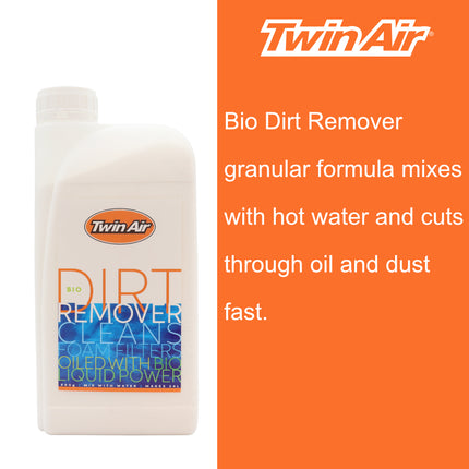 Twin Air Bio Dirt Remover - 900 Gram Biodegradable Foam Air Filter Cleaner for Motocross, Dirt Bikes, ATVs & UTVs - Eco-Friendly Pre-Cleaning Powder Dissolves Mud, Dirt & Grime
