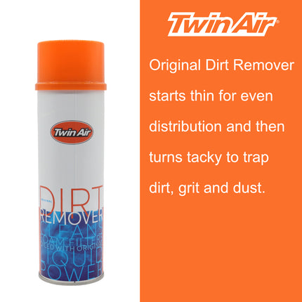 Twin Air Liquid Dirt Remover Spray - 500ml Biodegradable Foam Air Filter Cleaner for Motocross, Dirt Bikes, ATVs & UTVs - Non-Toxic Spray Formula Removes Dirt, Oil & Grime