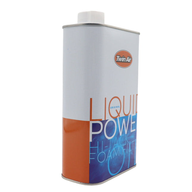 Twin Air Liquid Power Air Filter Oil (1 Liter) - High Performance Blue Formula for Superior Dust Trapping, Waterproof Protection on Foam Filters for Motocross, Dirt Bikes, ATVs, & Powersports Engines