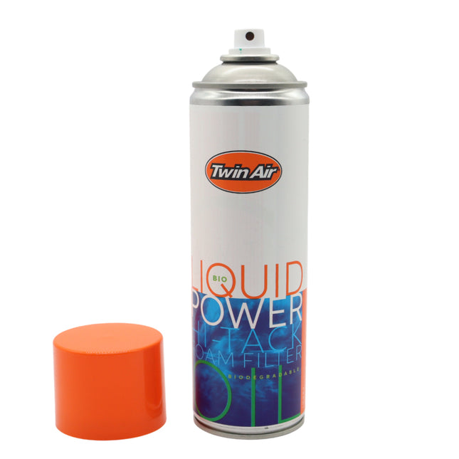 Twin Air Liquid Bio Power Spray Air Filter Oil (500ml) - Biodegradable, High-Performance Green Aerosol Spray, Waterproof Protection on Foam Air Filters for Motocross, Dirt Bikes, ATVs, and Powersports