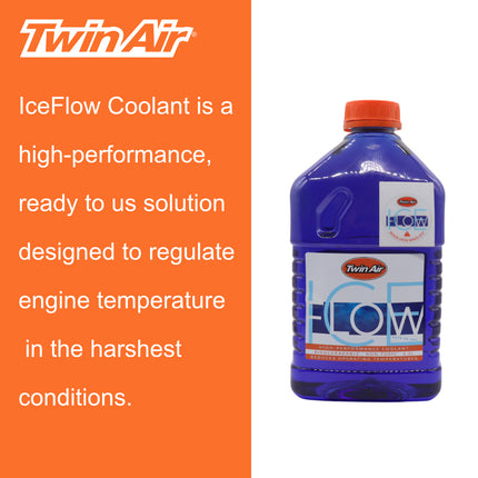 Twin Air IceFlow High Performance Engine Coolant (2.2 Liter / 2.32 QT)  - Ready-to-Use Coolant for Superior Cooling and Corrosion Resistance in Dirt Bikes, ATVs, UTVs, and Powersports