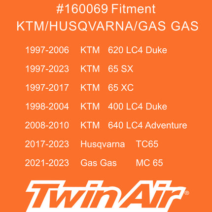 Twin Air Airbox Cover for KTM 65 SX (97-23), 400 LC-4 Duke (21-23), 620/625 LC-4 Duke (97-06), GasGas 65 MC (21-23), Husqvarna 65 TC (17-23) - Motorcycles (OEM Part # 58406015100)