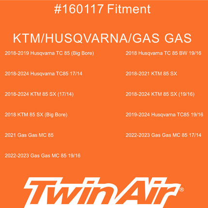 Twin Air Airbox Cover for GasGas MC 85 / KTM SX 85 / Husqvarna TC 85 (2018-2025) - Tough ABS Plastic with Rubber Sealing Ring - Off-Road Motorcycles (MX) (OEM Part # 47206015000)