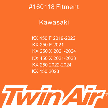 Twin Air Airbox Cover for Kawasaki KX 250/250F/250XC (21-24), KX 450/450F/450XC (19-23)  - Tough ABS Plastic with Rubber Sealing Ring - Off-Road Motorcycles (MX) (OEM Part # 11013-0808)