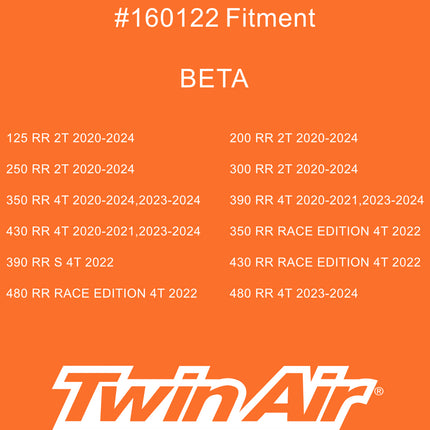 Twin Air Airbox Cover for Beta RR 480 4T/RR 430 4T/RR 390 4T/RR 350 4T/RR 300 2T/RR 250 2T/RR 200 2T/RR 125 2T (20-24)-Plastic w/ Rubber Sealing Ring - Motorcycles (MX)(OEM Part # 031.38.022.82.00)