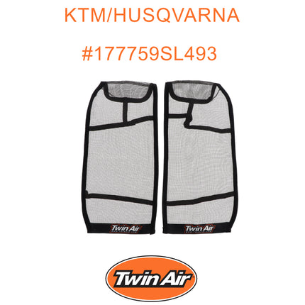 Twin Air Radiator Sleeves For KTM & Husqvarna Dirt Bikes - Nylon-Coated Glass Yarn Mesh for Mud and Dirt Protection