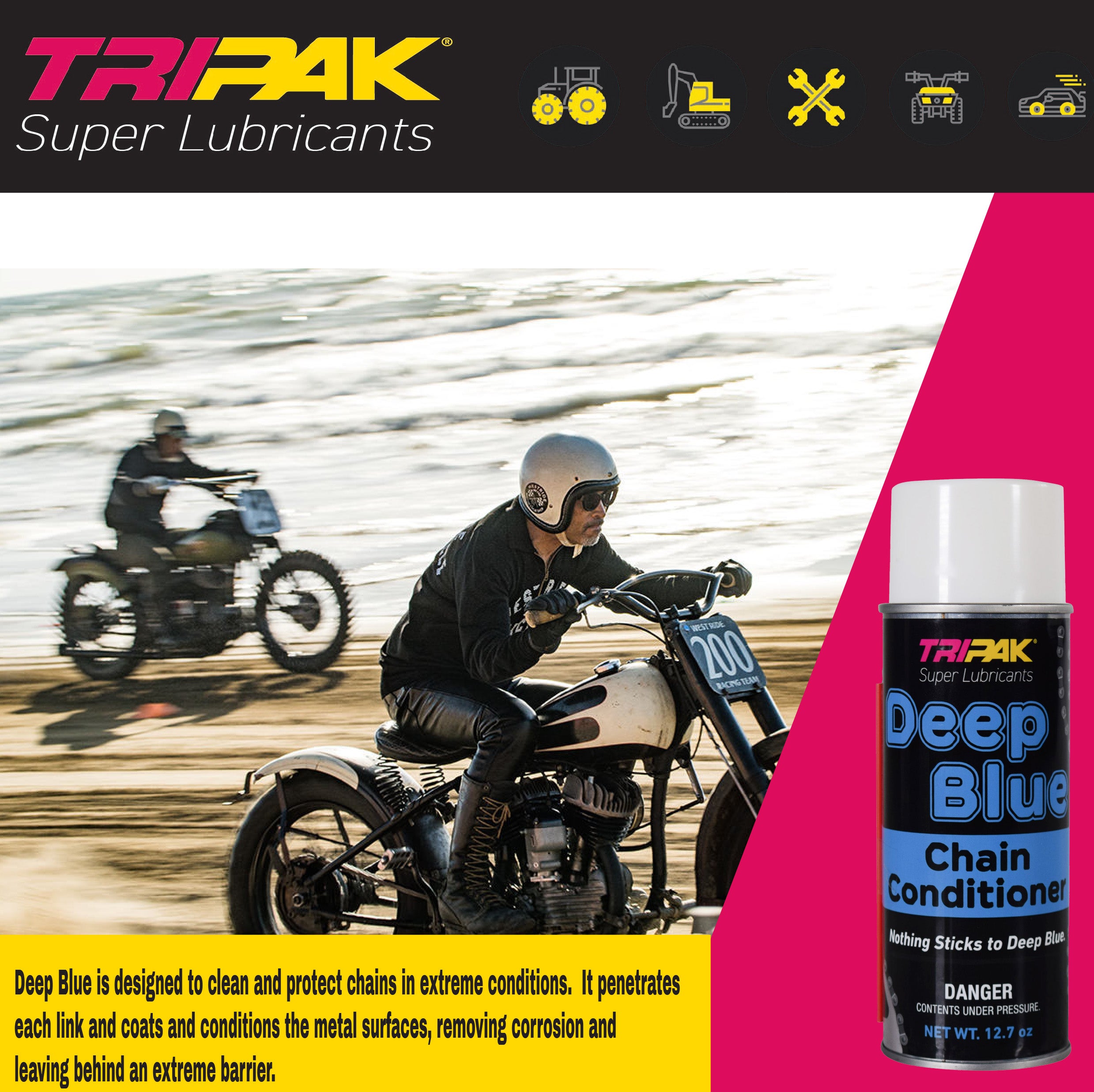 TRIPAK Deep Blue Chain Conditioner - Advanced Anti-Wear Formula (12 Pack)