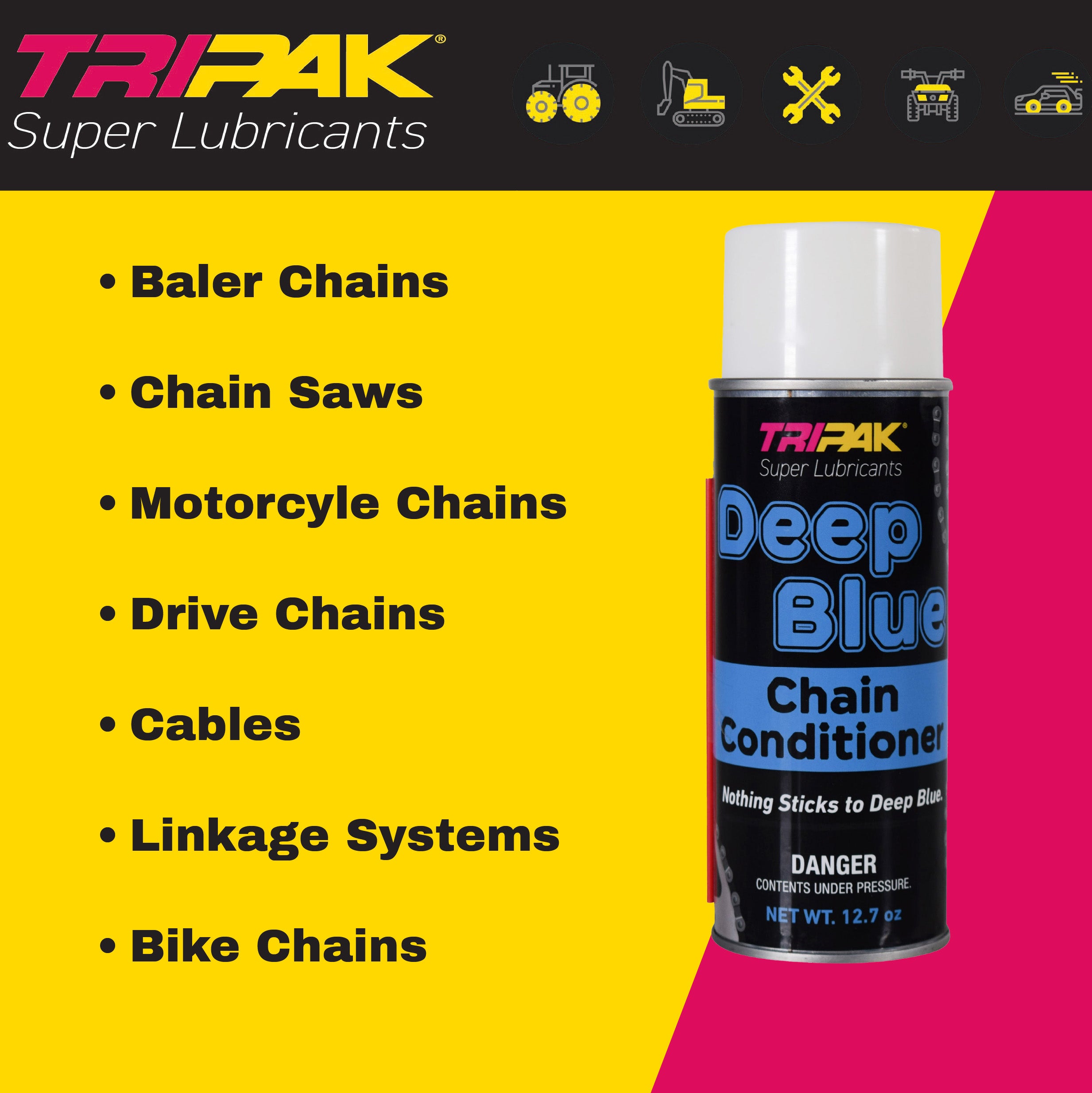 TRIPAK Deep Blue Chain Conditioner - Advanced Anti-Wear Formula (2 Pack)