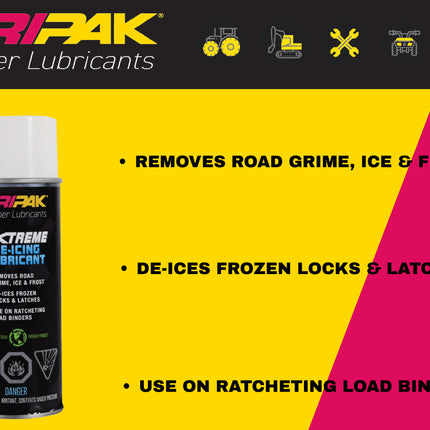 TRIPAK Heat Xtreme - Lubricating De-Icer for Frozen Machinery & Parts (5 Pack)