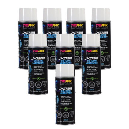 TRIPAK Heat Xtreme - Lubricating De-Icer for Frozen Machinery & Parts (8 Pack)