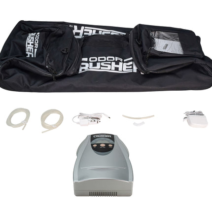 Odor Crusher Roller Duffle Bag with Ozone Generator Eliminates Odors on Clothing