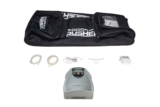 Odor Crusher Roller Duffle Bag with Ozone Generator Eliminates Odors on Clothing